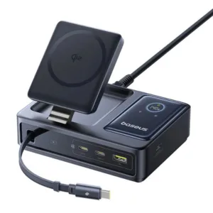 شارژر رومیزی 140 وات پنج پورت بیسوس مدل Nomos Qi2 140W