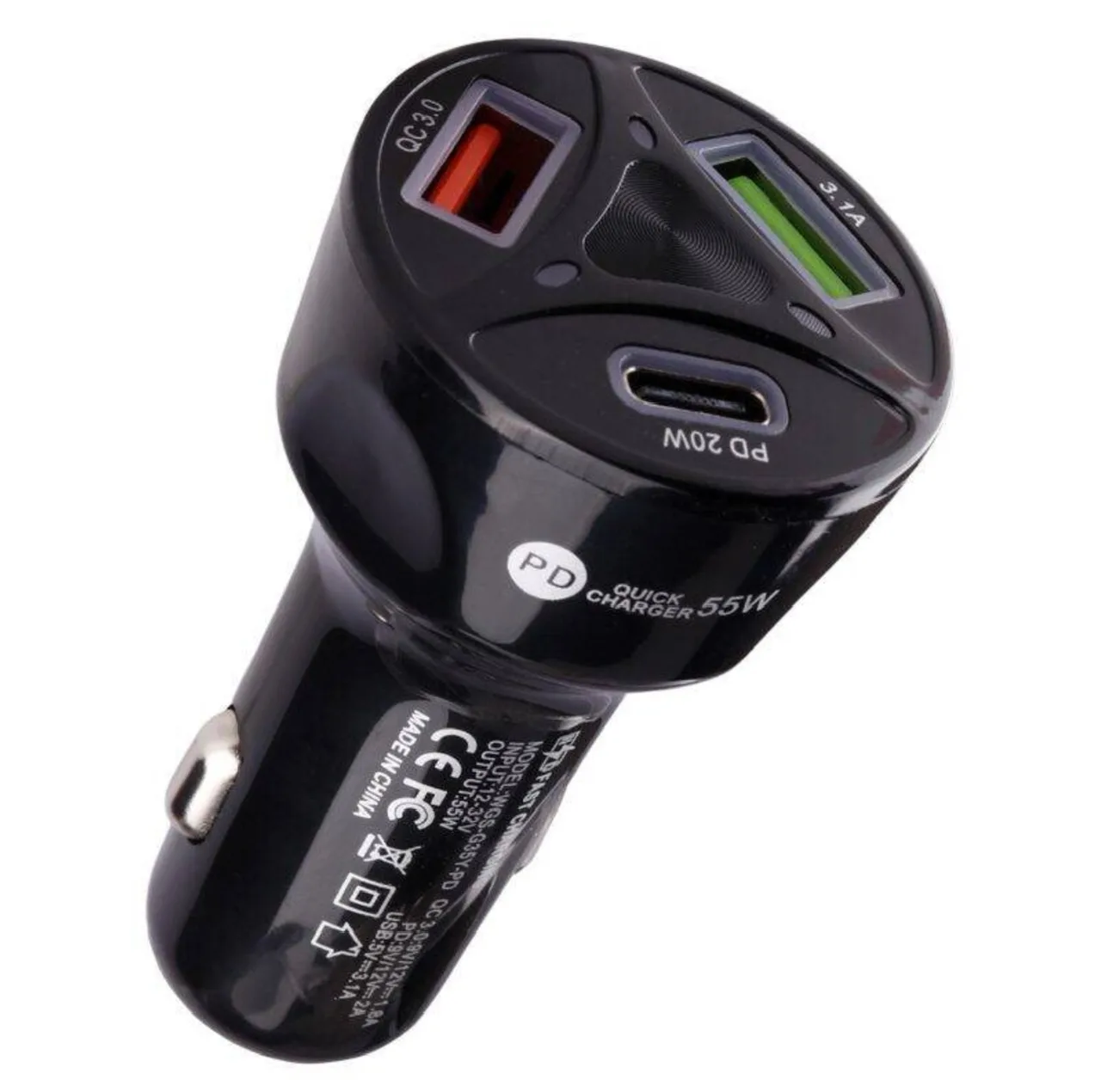 شارژر فندکی 55 وات پی دی مدل FAST CHARGER 55W