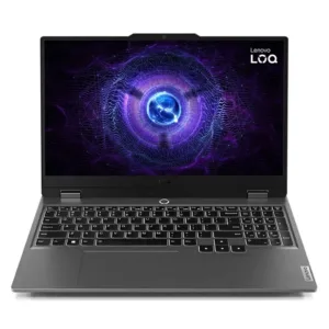 لپ‌تاپ لنوو مدل LOQ 15IRX9 با پردازنده Core i5-13450HX و گرافیک RTX3050 6GB، رم DDR5 24GB با فرکانس 4800MHz، حافظه SSD با ظرفیت 512GB، نمایشگر 15.6 اینچ IPS با وضوح Full HD و نرخ به‌روزرسانی 144Hz، دارای نور پس‌زمینه کیبورد، به همراه ماوس