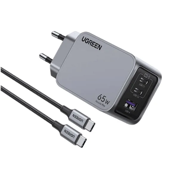 شارژر دیواری 65 وات یوگرین مدل X755 کد 25871 همراه با کابل USB-C