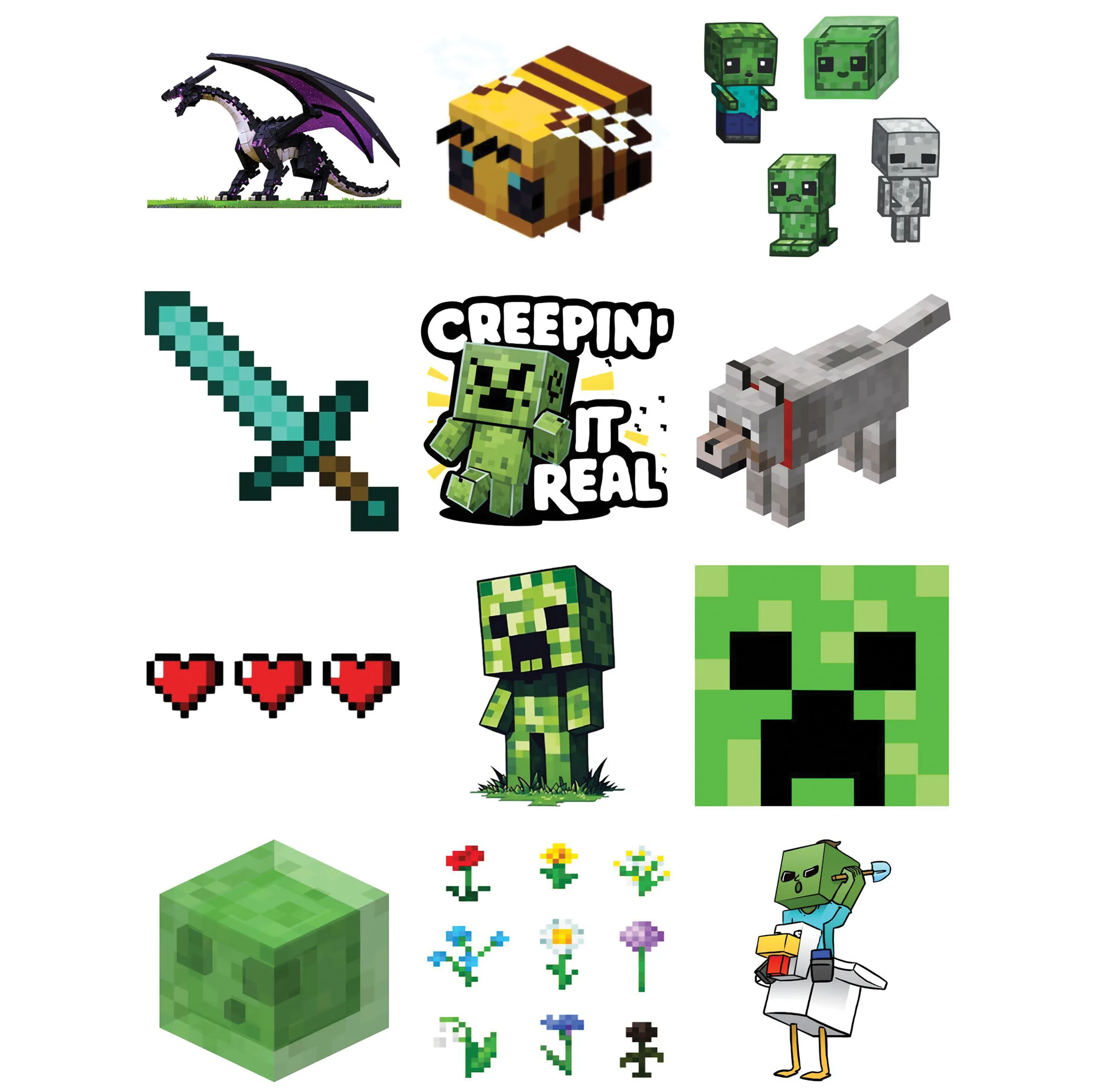 استیکر لپ تاپ طرح ماینکرفت کد minecraft-111 مجموعه 12 عددی