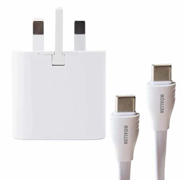 شارژر دیواری 25 وات معلم مدل Galaxy A15 به همراه کابل تبدیل USB-C