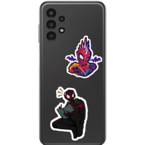 استیکر لپ تاپ و موبایل گوفی طرح مرد عنکبوتی مدل Spidy 1 مجموعه 12 عددی