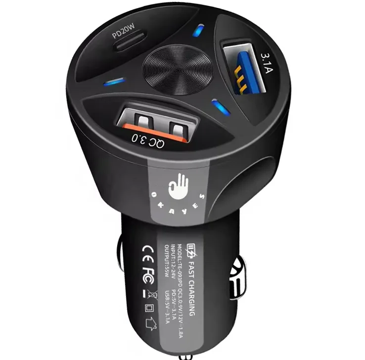 شارژر فندکی 38 وات اکی یس مدل PD1QC3USB200
