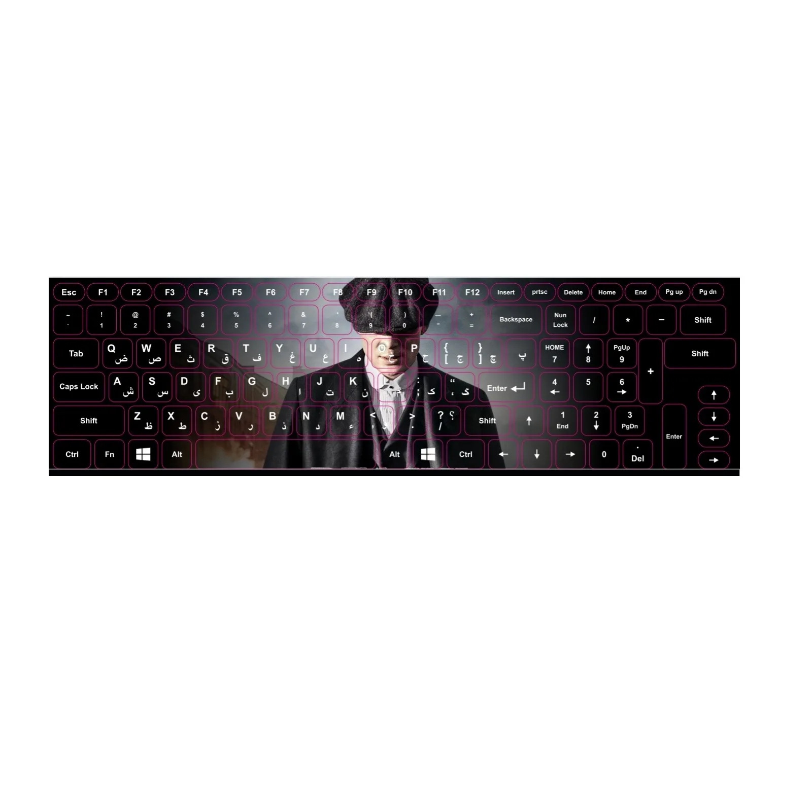 برچسب حروف فارسی کیبورد طرح مافیا کد 001