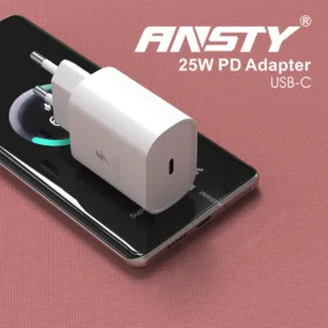 شارژر دیواری 25 وات انستی مدل A55 SUPERFAST EU به همراه کابل تبدیل USB-C