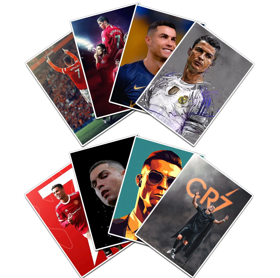 استیکر لپ تاپ و موبایل گوفی مدل کریستیانو رونالدو طرح Cristiano Ronaldo کد CR05 مجموعه 8 عددی