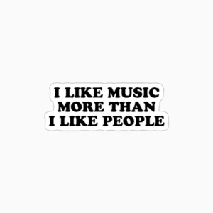 استیکر لپ تاپ و موبایل بووم طرح نوشته مدل I Like Music کد BM16