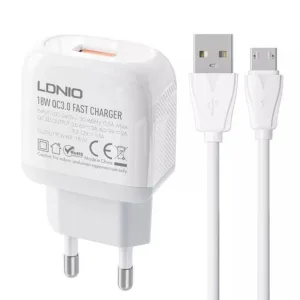 شارژر دیواری 18وات الدینیو مدل A1307Q به همراه کابل USB-C