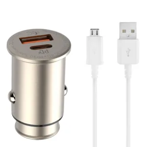 شارژر فندکی الدینیو مدل C506Q به همراه کابل تبدیل microUSB