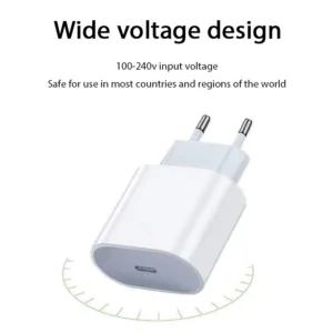 شارژر دیواری ۲۰ وات مدل USB-C به همراه کابل لایتنینگ