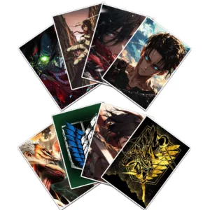 استیکر و برچسب گوفی مدل ارن میکاسا انیمه اتک آن تایتان Attack on Titan Anime کد AOT02 مجموعه 8 عددی