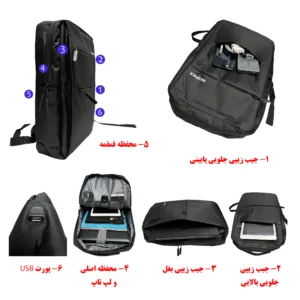 کوله پشتی لپ تاپ بک پک مدل A02 مناسب برای لپ تاپ 13.1 تا 14 اینچی