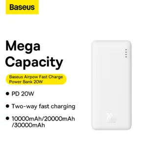 پاوربانک بیسوس مدل Airpow 20W ظرفیت 30000 میلی آمپر ساعت