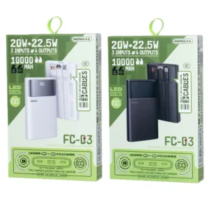پاوربانک 22,5 وات ریمکس مدل FC-03 ظرفیت 10000 میلیآمپرساعت