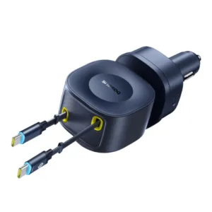 شارژر فندکی 240 وات 2 پورت بیسوس مدل C0206700 240W به همراه کابل USB-C