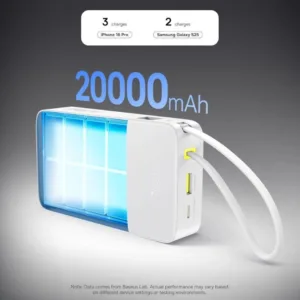 پاوربانک بیسیم 22.5 وات بیسوس مدل EnerFill FC51 Bipow2 Pro E0027700 ظرفیت 20000 میلیآمپرساعت