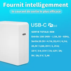 آداپتور برق 96 وات مدل type-c مناسب برای مک بوک پرو