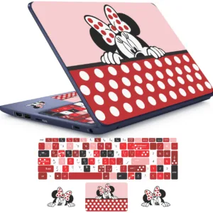 استیکر لپ تاپ راتیانا مدل mickey mouse6 مناسب برای لپ تاپ 15 تا 17 اینچ به همراه برچسب حروف فارسی کیبورد
