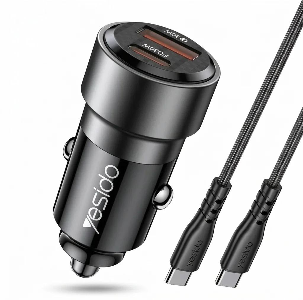 شارژر فندکی 60 وات یسیدو مدل Y55 به همراه کابل USB-C