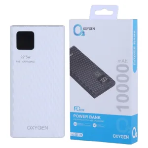پاوربانک 22.5 وات اکسیژن مدل OX-170 PD ظرفیت 10000 میلیآمپرساعت به همراه کابل USB-C
