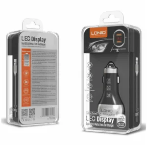 شارژر فندکی الدینیو مدل C2 به همراه کابل تبدیل USB-C