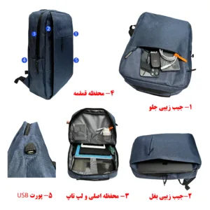 کوله پشتی لپ تاپ مدل A01 مناسب برای لپ تاپ 14.1 تا 15.6 اینچی