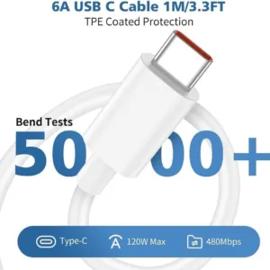 شارژر دیواری 120 وات شیائومی مدل MDY-13-EF به همراه کابل تبدیل USB-C