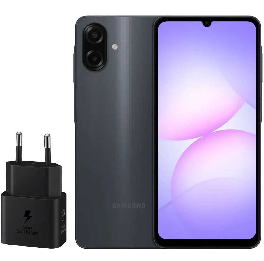گوشی موبایل سامسونگ مدل Galaxy A07 دو سیم کارت ظرفیت 64 گیگابایت و رم 4 گیگابایت - به همراه شارژر 25 وات سامسونگ