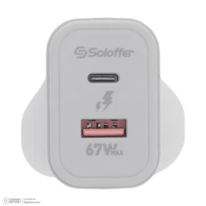 شارژر دیواری 67 وات دو پورت سولوفر مدل TC-71UK به همراه کابل USB-C