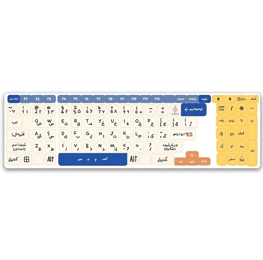 برچسب کیبورد حروف فارسی کد 071