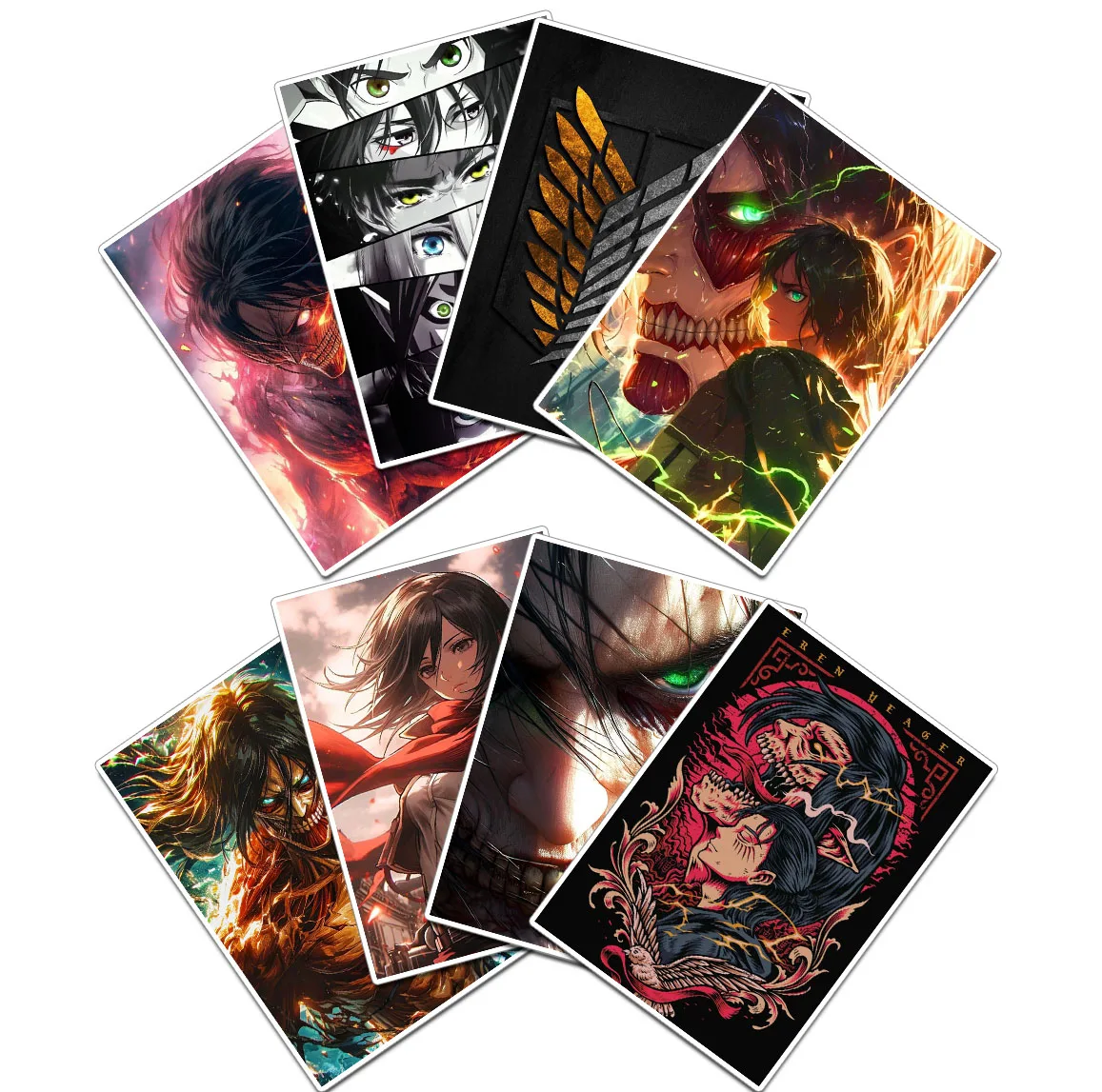 استیکر لپ تاپ و موبایل گوفی مدل انیمه اتک آن تایتان طرح AOT Attack on Titan Anime کد AOT01 مجموعه 8 عددی