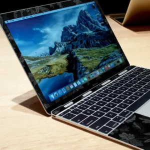 برچسب پوششی ماهوت مدل Black Wild-Flower مناسب برای لپ تاپ Macbook 12inch Retina