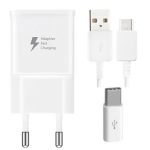 شارژر دیواری مدل EP-TA20EWE به همراه کابل تبدیل USB-C و مبدل USB-C
