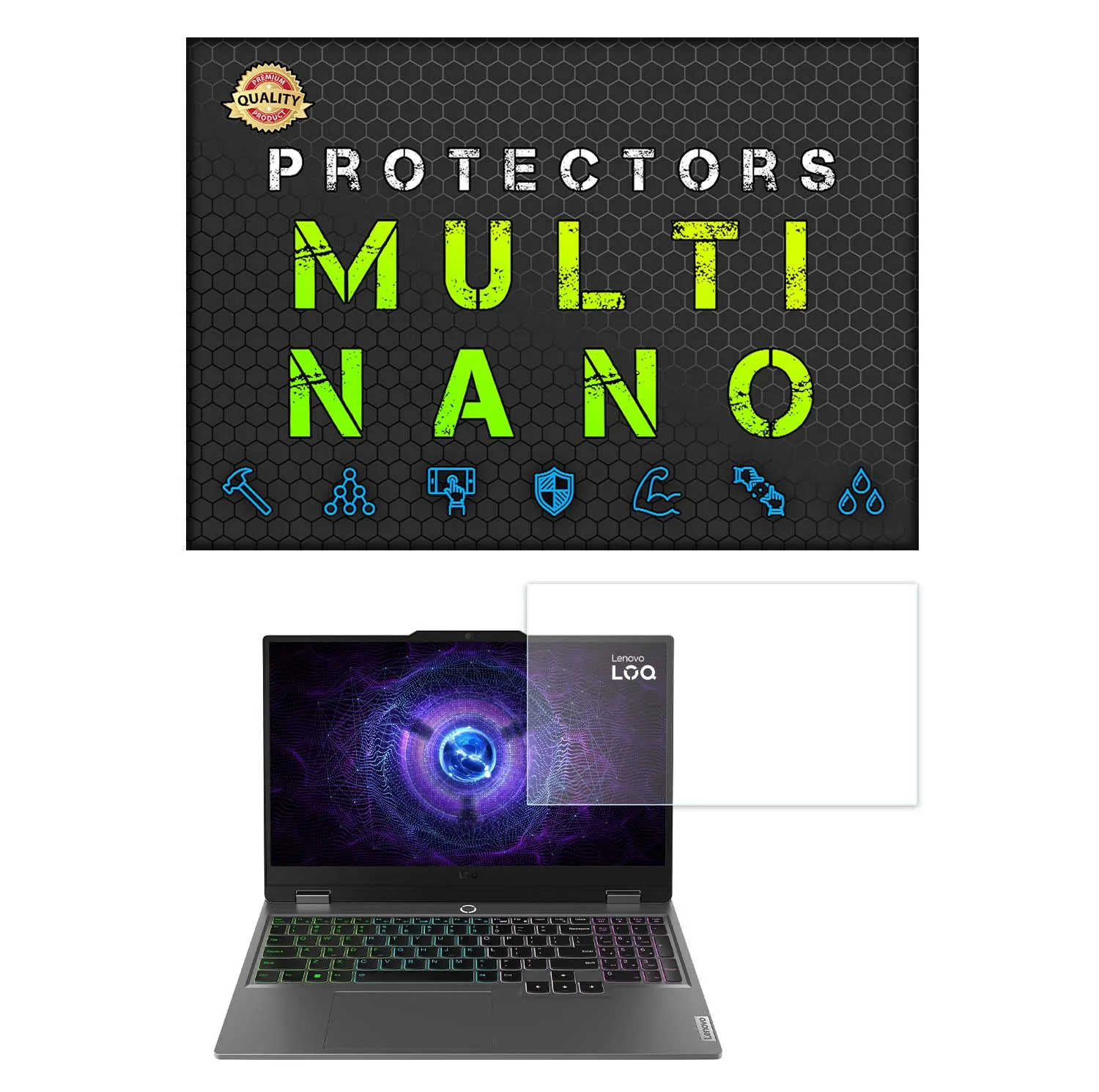محافظ صفحه نمایش شفاف مولتی نانو مدل X-S1N مناسب برای لپ تاپ لنوو LOQ 15IAX9 15.6 inch 2024
