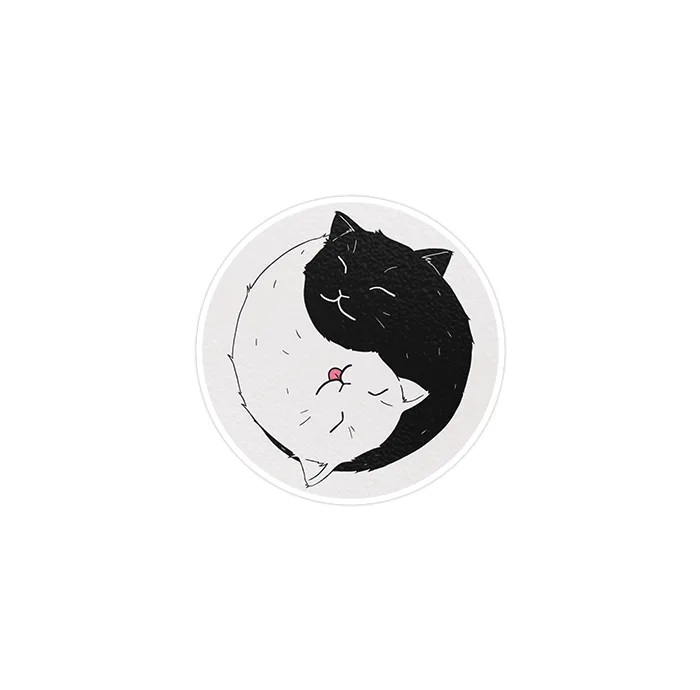 استیکر لپ تاپ ماسا دیزاین طرح گربه سیاه و سفید مدل STK781