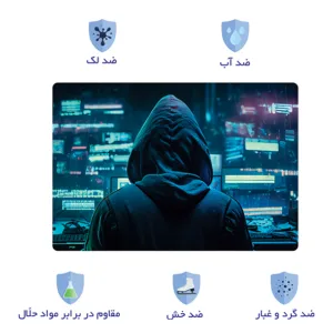 استیکر لپ تاپ توییجین و موییجین طرح هکر کد 30 مناسب برای لپ تاپ 15.6 اینچ به همراه برچسب حروف فارسی کیبورد