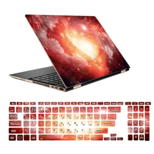 استیکر لپ تاپ طرح Space کد 02 مناسب برای لپ تاپ 15.6 اینچ به همراه برچسب حروف فارسی کیبورد