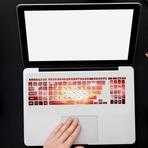 استیکر لپ تاپ طرح Space کد 02 مناسب برای لپ تاپ 15.6 اینچ به همراه برچسب حروف فارسی کیبورد