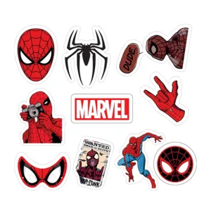 استیکر لپ تاپ توییجین و موییجین طرح Spiderman کد 01 مجموعه 10 عددی