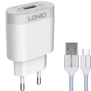 شارژر دیواری الدینیو مدل A303Q به همراه کابل تبدیل USB-C