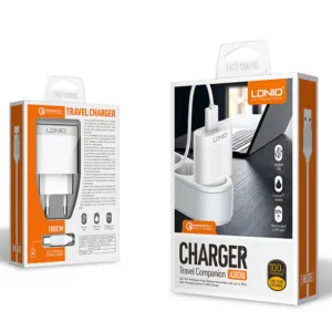 شارژر دیواری الدینیو مدل A303Q به همراه کابل تبدیل USB-C