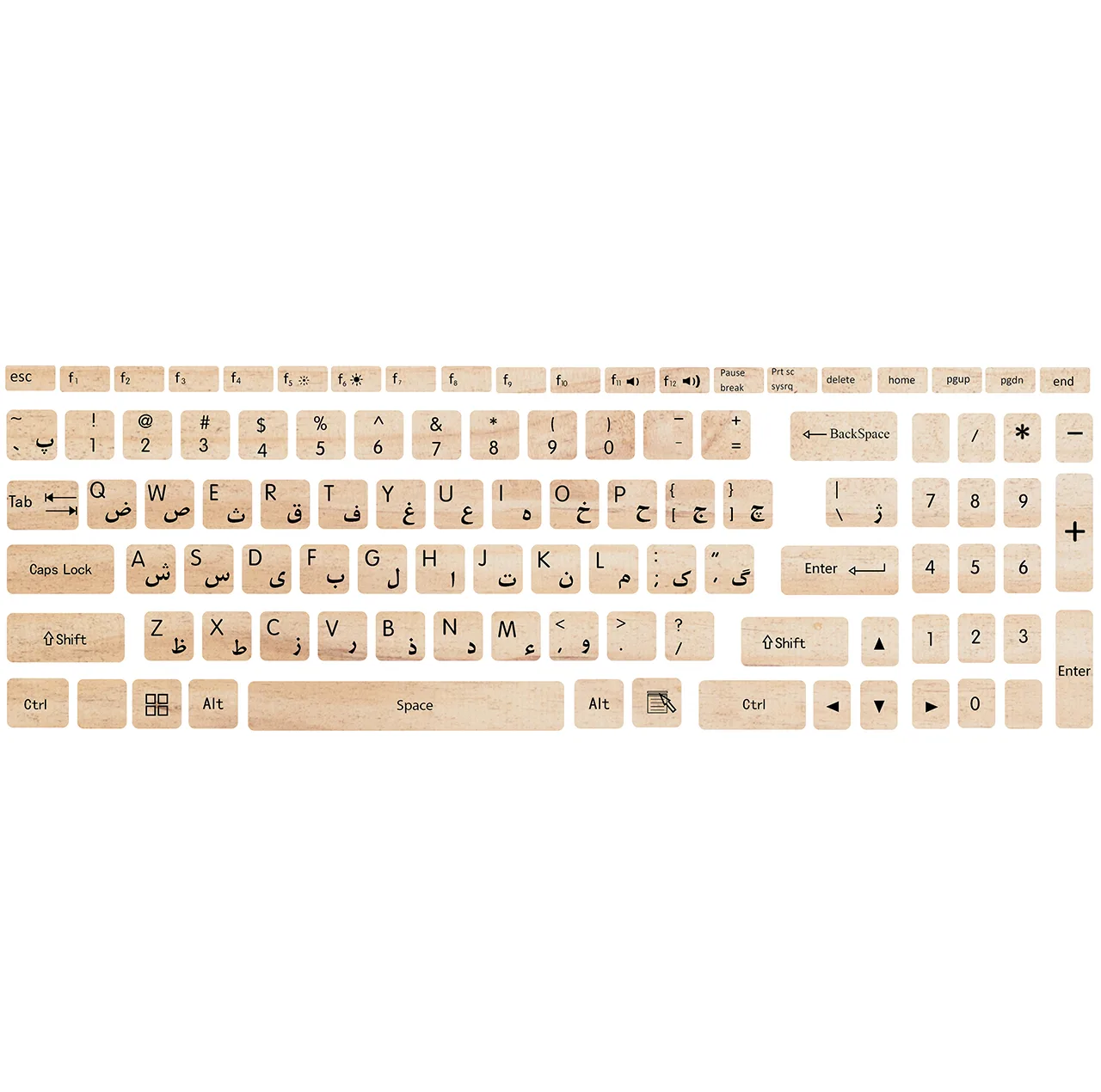 برچسب حروف فارسی کیبورد کد W-01