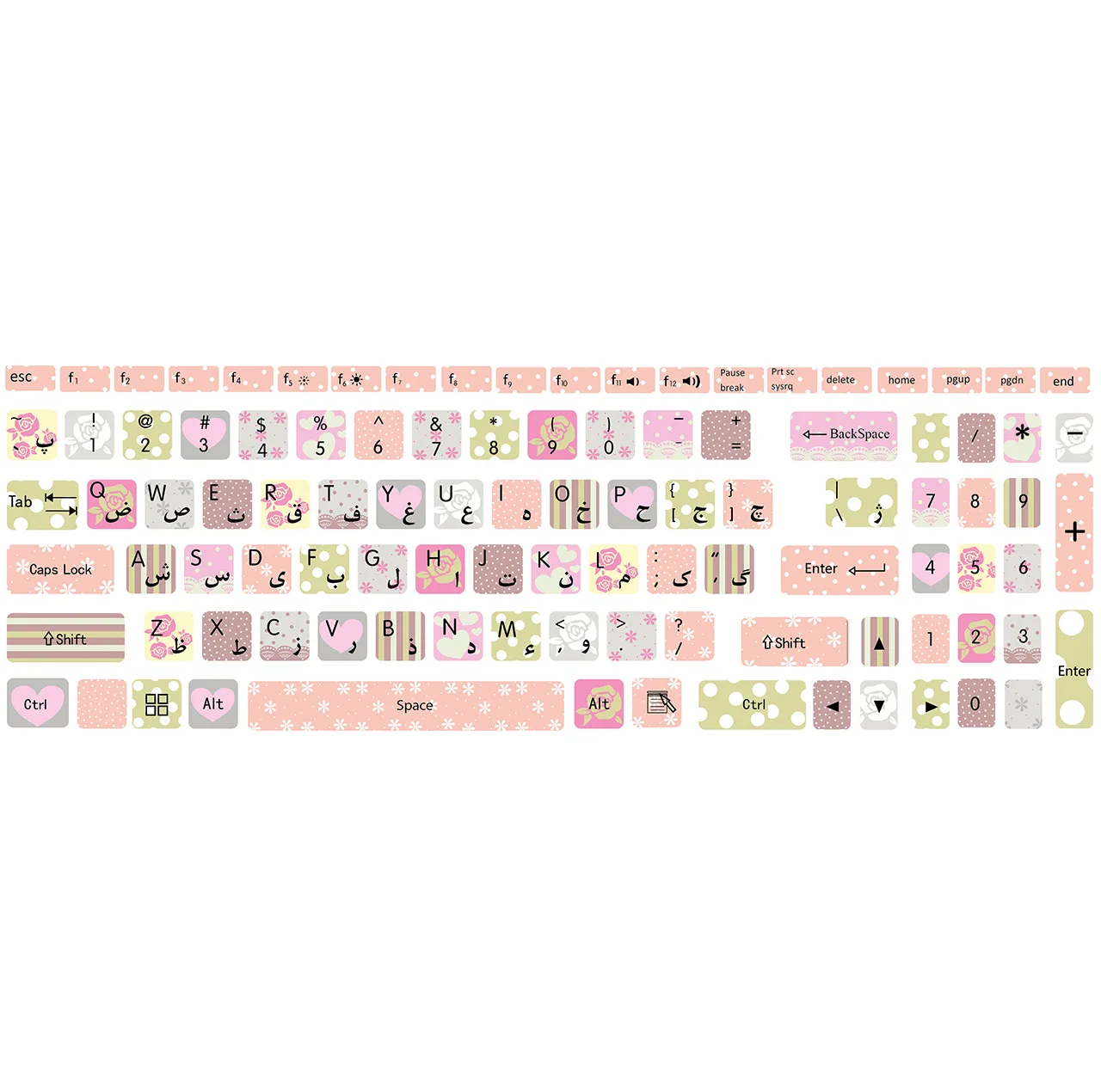برچسب حروف فارسی کیبورد کد F-01