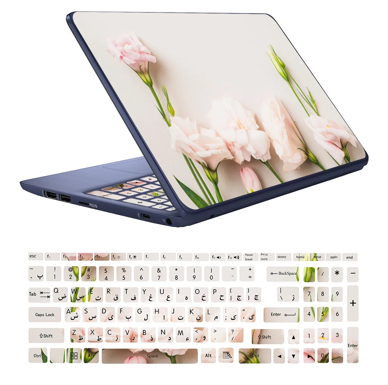 استیکر لپ تاپ کد D01 به همراه برچسب حروف فارسی کیبورد