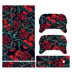 برچسب ایکس باکس One S و دسته بازی گراسیپا طرح گل و قلب کد 03