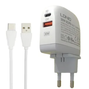 شارژر دیواری الدینیو مدل A2522C -30W به همراه کابل تبدیل USB-C