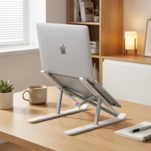 پایه لپ تاپ مدل بدون فن جمع شونده مناسب برای لپ تاپ و تبلت تا سایز 14 اینچ