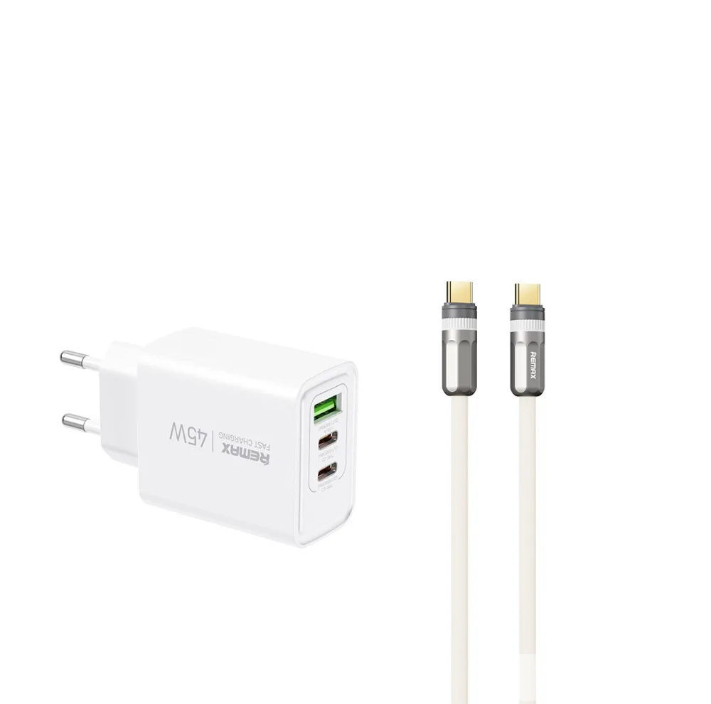 شارژر دیواری 45 وات ریمکس مدل S23 ULTRA به همراه کابل تبدیل USB-C