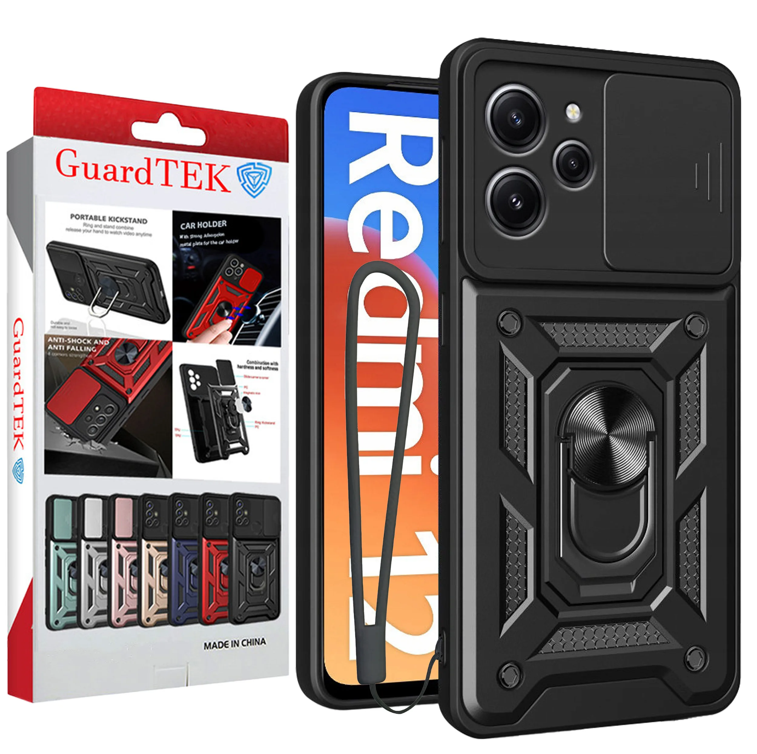 کاور گاردتک اساک مدل Dcamp2 Strap مناسب برای گوشی موبایل شیائومی Redmi12 4G /12 همراه با بند
